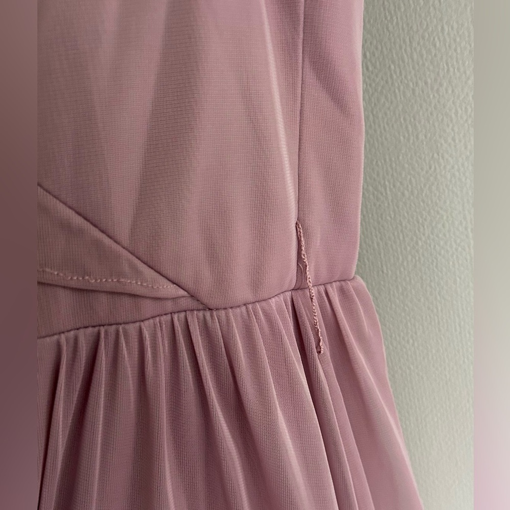 AZAZIE Jael Dusty Mauve V-Neck Ruffle Maxi Dress Bridesmaid Formal Gown Size 12 - Picture 10 of 15